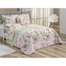 Kit Cobre Leito Verde Queen Floral 200 Fios Micropercal 3 Peças 2,60m x 2,40m com 2 Porta Travesseir - 4