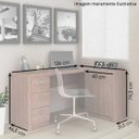 Ver imagem 2 de Escrivaninha de Canto 3 gavetas 2 Portas ME4100 Tecno Mobili - Branco