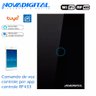 Interruptor inteligente Touch Screen Wi-Fi e Rf433 MHz Nova Digital 1 Botão - Preto - 1