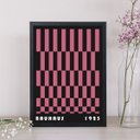 Ver imagem 2 de Quadro Bauhaus Pink Black- Rolled Rectangles 45x34cm:moldura Branca