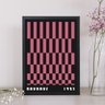 Quadro Bauhaus Pink Black- Rolled Rectangles 45x34cm:moldura Branca - 2