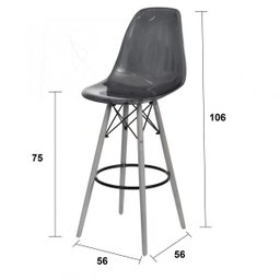 Banqueta Policarbonato Base Madeira Eiffel Or Design - 4