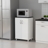 Balcão Armário Microondas Multiuso 2 Portas para Cozinha - Branco/preto - 1