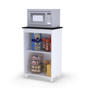 Ver imagem 3 de Balcão Armário Microondas Multiuso 2 Portas para Cozinha - Branco/preto