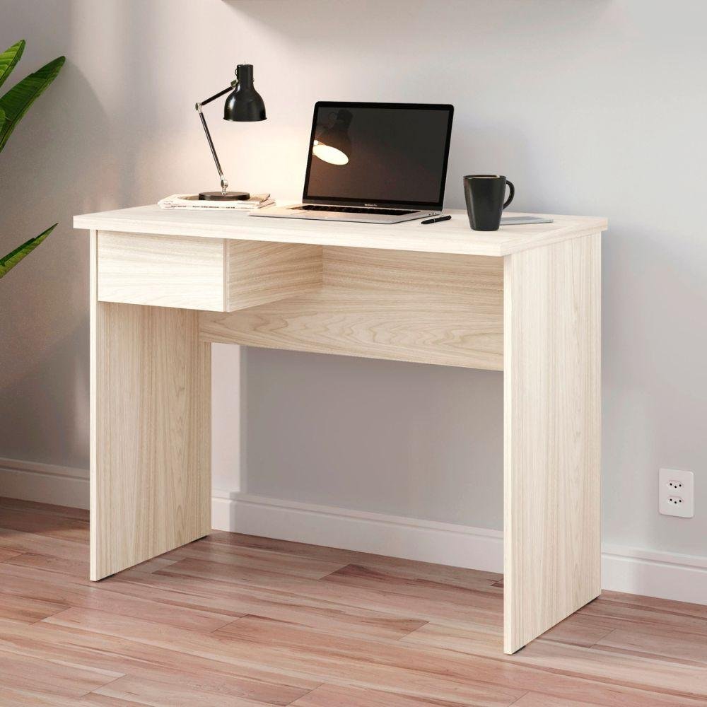 Mesa de Estudos para Quarto e Notebook 1 Gaveta Premium Vanilla ...