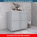 Ver imagem 2 de Mapoteca 10 Gavetas Pandin 120 Cm (larg) Inmetro Tampo Mdp Branco Estrutura Aço Cinza Gavetas Cinza