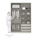 Ver imagem 3 de Guarda Roupa Em U 6 Peças, Escrivaninha E Basculante Crema