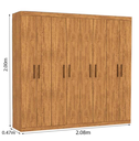 Ver imagem 2 de Guarda Roupa Rubi 8 Portas Cinamomo - Carioca Móveis