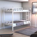 Ver imagem 5 de Beliche Solteiro Branca Aço com Escada Lateral e Grade de Proteção para Quarto