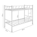 Ver imagem 3 de Beliche Solteiro Branca Aço com Escada Lateral e Grade de Proteção para Quarto