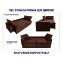 Ver imagem 6 de Sofá Cama Retrátil Reclinável 3,00m Bangkok Suede Velut Marrom Molas no Assento - King House