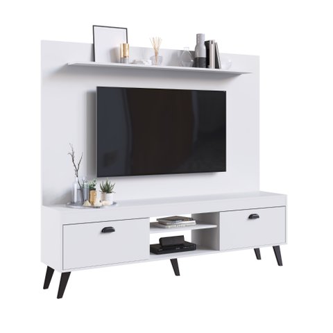 Conjunto Rack com Painel para Tv até 70" 1,80m Setúbal Ht1800 Art In Móveis - Branco