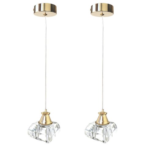 2 Pendente Cristal K9 Lavabo Metal Dourado G9 Bet13