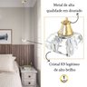 2 Pendente Cristal K9 Lavabo Metal Dourado G9 Bet13 - 2