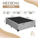 Ver imagem 3 de Base Box Baú Casal Suede Alali 138x188x40cm:Cinza