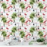 Papel de Parede Temático Flamingos e Fundo Branco - 1,5x0,5m - 2