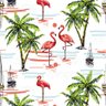 Papel de Parede Temático Flamingos e Fundo Branco - 1,5x0,5m - 1