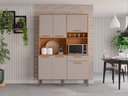 Ver imagem 4 de Armário Cozinha New Siena 5 Portas Abrir 1 Porta Basculate 1 Gaveta Salleto Cinamomo/off White