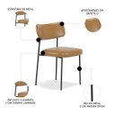 Ver imagem 3 de Cadeira de Jantar Estofada Kit 4 Milli A14 Sintético Caramelo - Mpozenato