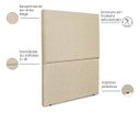 Ver imagem 3 de Cabeceira Cama Box Organica Solteiro 90cm Luna Linho C/frame Bege