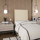 Ver imagem 2 de Cabeceira Cama Box Organica Solteiro 90cm Luna Linho C/frame Bege