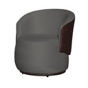 Ver imagem 1 de Poltrona Organica Recepção para Sala Aisha Corano Marrom e Suede Cinza - Incasa Decor