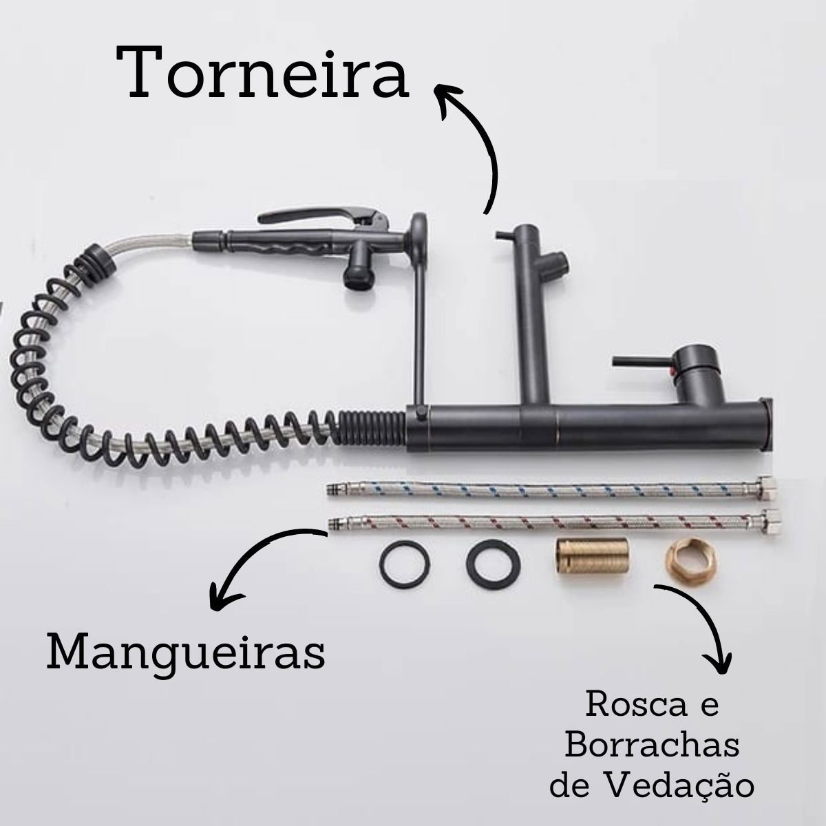 Torneira Cozinha Alta 70cm Gourmet Moderna Industrial Design - 8