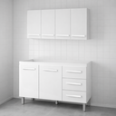 Ver imagem 1 de Balcão de Pia 120cm Bianca com Armário Suspenso para Cozinha Mara - Moblis