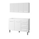 Ver imagem 3 de Balcão de Pia 120cm Bianca com Armário Suspenso para Cozinha Mara - Moblis