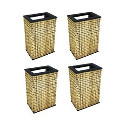 Kit 4 Arandela Dois Fachos E Frisos Parede Rustica Madeira - 1