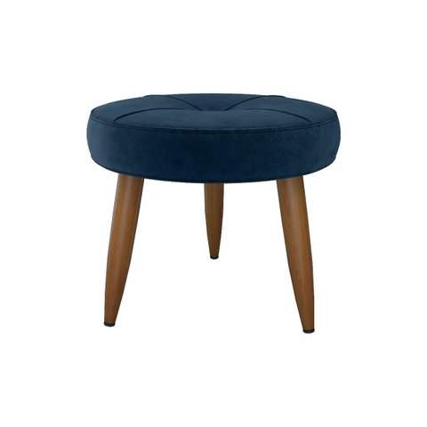 Puff Decorativo Havana Veludo Azul E-433