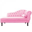 Ver imagem 2 de Recamier Sofá Divã Com Pés Retro 160X80 - Elã:Suede Rosa Claro