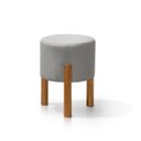 Ver imagem 1 de Kit Puff Banqueta Redondo Thor Decorativo Quarto Sala Luxo Cinza