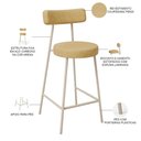 Ver imagem 4 de Kit 05 Banquetas Baixa Cozinha Sala Jantar Bancada Milão Arena L02 Couríssimo Fendi - lyam decor