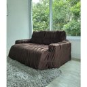 Ver imagem 2 de Capa para Sofá Retrátil e Reclinável 3 Lugares Tabaco