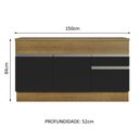 Ver imagem 4 de Balcão Pia Madesa Glamy 150Cm 2 Portas 2 Gaveta Rustic Preto