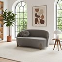 Ver imagem 2 de Sofá Orgânico 2 Lugares c/2 Almofadas Curvo Sala Recepção Amsterdã Boucle Cinza - Montanari'S Decor