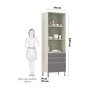 Ver imagem 2 de Paneleiro 70cm 2 Portas 2 Gavetas 1 Gavetão Lis Luciane Móveis