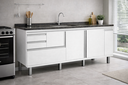 Ver imagem 2 de Gabinete Cozinha Mdf 1,74m Elegance com 8 Pés Pré-montado:branco