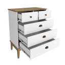 Ver imagem 3 de Cômoda 70cm 5 Gavetas com Pés em Madeira Maciça Mb 1020 Movelbento