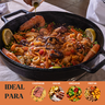 Frigideira Paella 36cm Tampa Vidro Alça Ferro Panela Mineira - 3