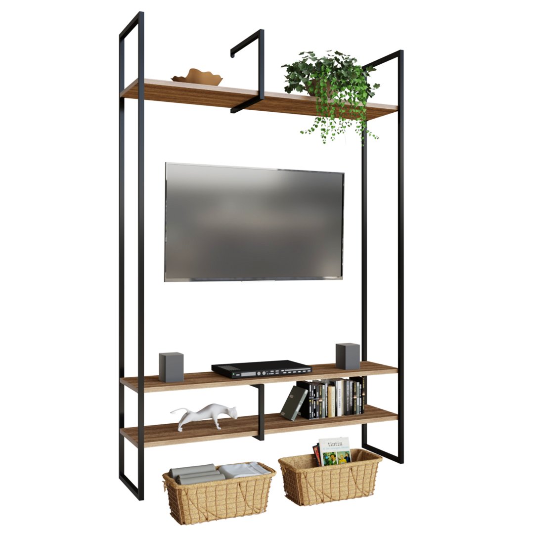 Estante Industrial para Tv Urban de Parede 130x34x184 Cm - 2