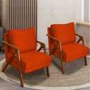 Ver imagem 2 de Kit 2 Poltrona Decorativa para Sala Recepção Consultório Reforçada em Madeira Maciça Shine Suede