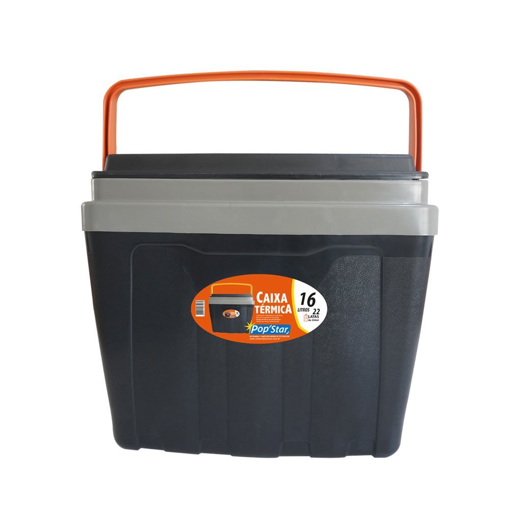 Caixa Térmica Cooler 16 Litros Tampa com Porta Copo Camping Pesca