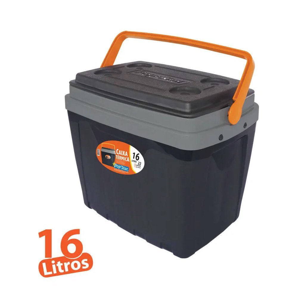 Caixa Térmica Cooler 16 Litros Tampa com Porta Copo Camping Pesca - 6