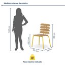 Ver imagem 3 de Kit 2 Cadeiras Base Tubular Fixa Reno Amarelo