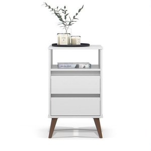 Mesa de Cabeceira Retrô Roma Branco - Ej Móveis