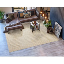 Tapete Felpudo em Relevo Realce Eden Areia 1,50x2,00 - 2