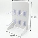 Ver imagem 4 de Expositor de Balcão Branco 24x16x15cm + 6 Ganchos Aço e Suporte 3D - Cosmeticos, Manicure,