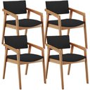 Ver imagem 1 de Kit 04 Cadeiras para Sala de Jantar Estar Living Giorgia B04 Suede Preto - Lyam Decor